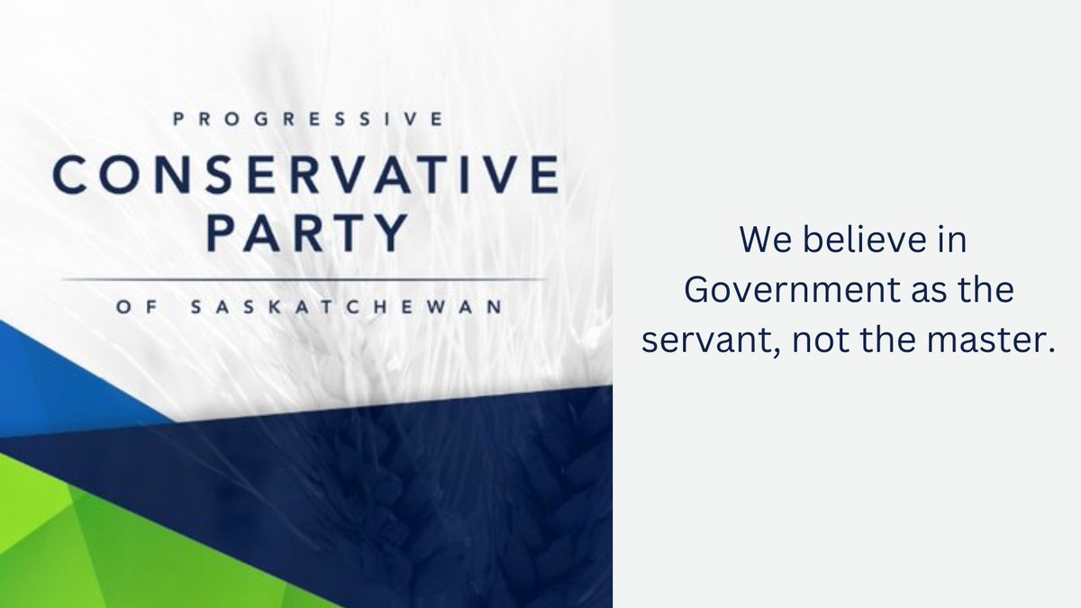 Do you believe government should be the servant of the people, not act as its master? If so, you may be a Progressive Conservative. See our full list of Principles here: pcsask.ca #skpoli #Sask