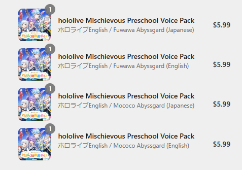 #ホロライブわんぱく幼稚園ボイス #FUWAMOCO
Oh my god I finished listening to the voice packs. These were so good. Moco-chan was way too cute. Please be my wife! Teacher Fuwawa makes me feel warm and fluffy. I think I have a crush on her...