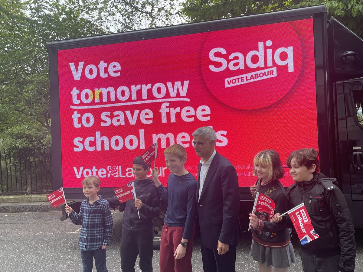 @SadiqKhan’s groundbreaking Universal Free School Meals policy means a hot, nutritious meal for every primary school child in London. When they’re fed, children are healthier and concentrate better. Families save £500 per child, a year. 🌹Vote Labour tomorrow to save UFSM.