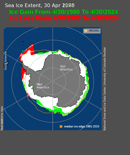 There is more sea ice around Antarctica than 1980, 1981, 1988, 2006, 2017, 2018, 2022 and 2023. #ClimateScam noaadata.apps.nsidc.org/NOAA/G02135/so… noaadata.apps.nsidc.org/NOAA/G02135/so…