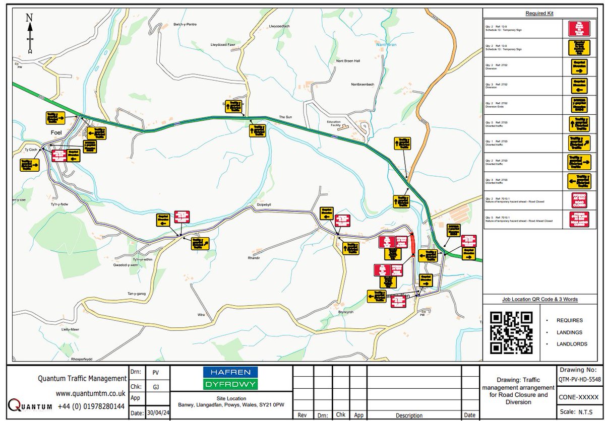 EMERGENCY ROAD CLOSURE: C2111 LLANGADFAN, WELSHPOOL is in place from the 1-3 May 2024 (24 Hrs Restrictions) on behalf of Hafren Dyfrdwy, while they do works to a boundary box and meter installation.

@PowysCC
@hafrendcymru
@TrafficWalesN