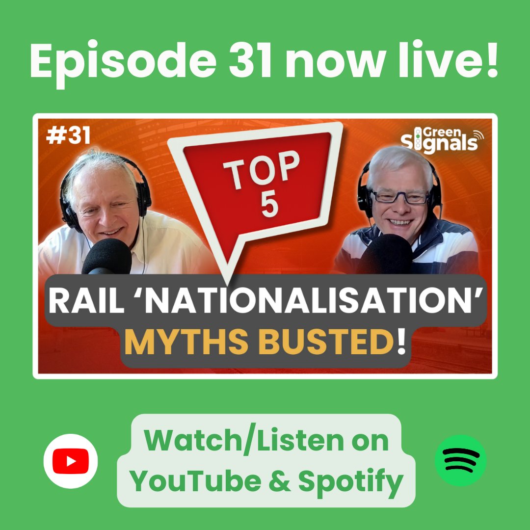 Episode 31 is here! Some good debate between @SRichardBowker and @railnigel in this - Top 5 Rail 'Nationalisation' Myths Busted! We debunk some of the things said about @LouHaigh & @UKLabour's plan for rail & we chat about our interview with @HuwMerriman. youtu.be/jKHvakCErNA