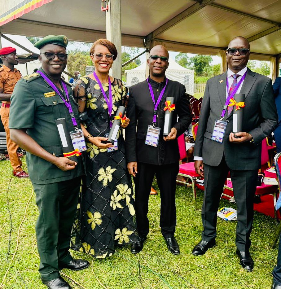 On this labour day, Uganda Wildlife Authority @ugwildlife ED Sam Mwandha, together with UTB CEO @LillyAjarova, NEMA ED @ABarirega and NFA ED @ed_nfaug Tom Okello have been awarded with medals of great service. Congratulations to you dear great leaders 👏