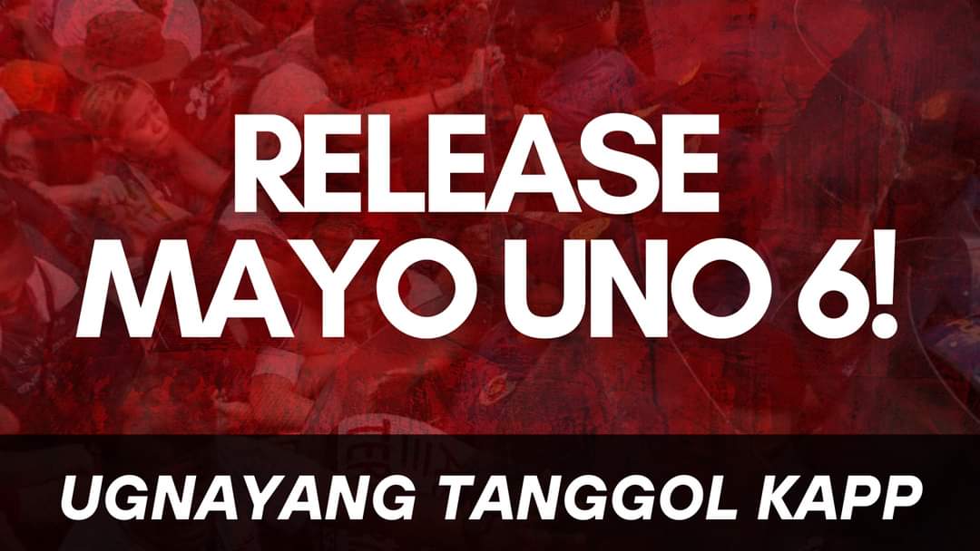UTAKCSSP's tweet photo. Kami ang UTAK, nakikiisa sa panawagan para sa agaran at ligtas na pagpapalaya ng Mayo Uno 6! Mariin naming kinokondena ang agresibong pagaresto ng kapulisan!

Walang mali sa pagpapanawagan para sa sahod, trabaho, at karapatan ng manggagawang Pilipino! 

#ReleaseMayoUno6 https://t.co/1DSCut1yZe
