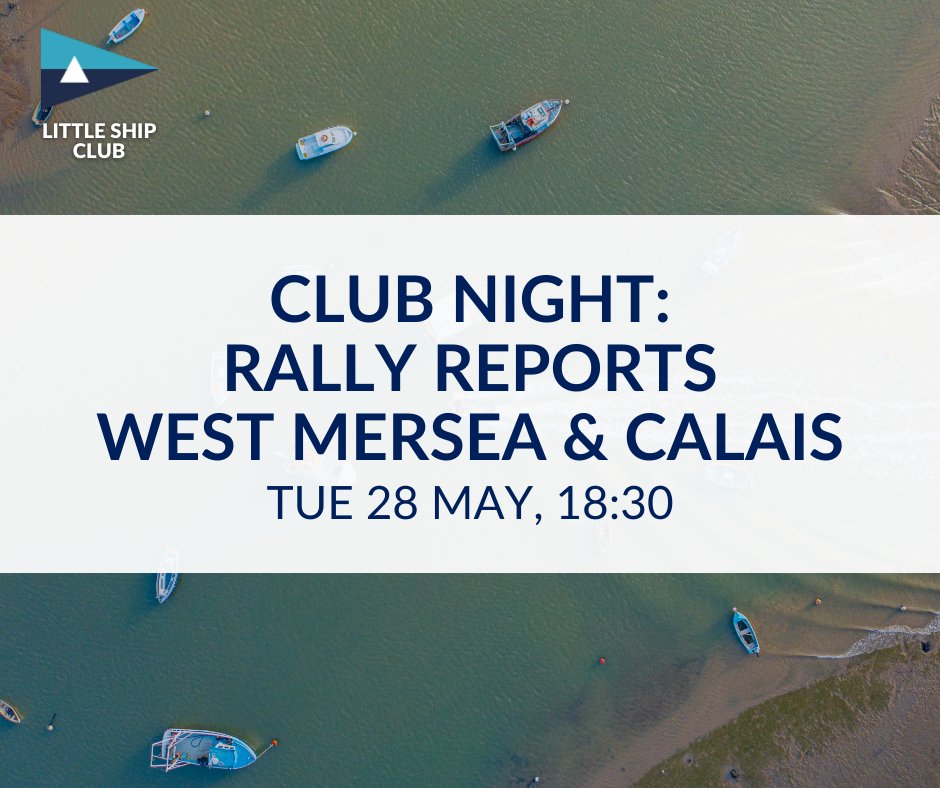 NEXT WEEK We’ve got our club night, covering Rally Reports - West Mersea and Calais ⛵

Book here 👉 littleshipclub.co.uk/event/club-nig…

#sailing #sailingclub #boatlife #sailinglife #sailinguk  #sealife #uksailing #yacht #yachting #yachtinglife #sailinglondon #littleshipclub