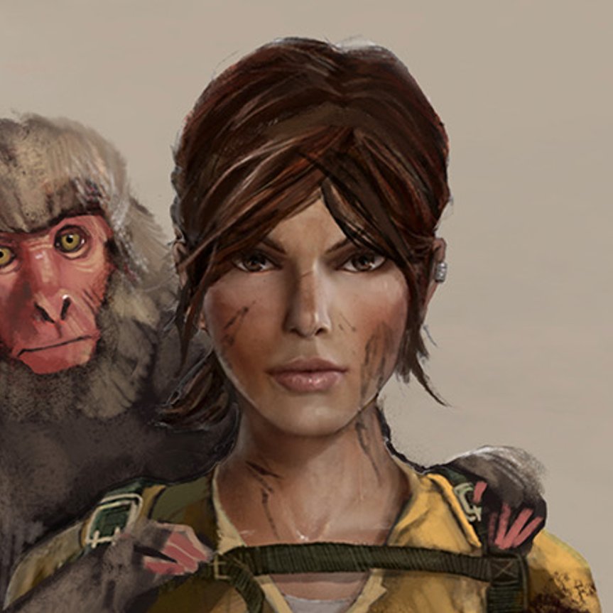Just started again and here's her next to TRU Lara and the concept art