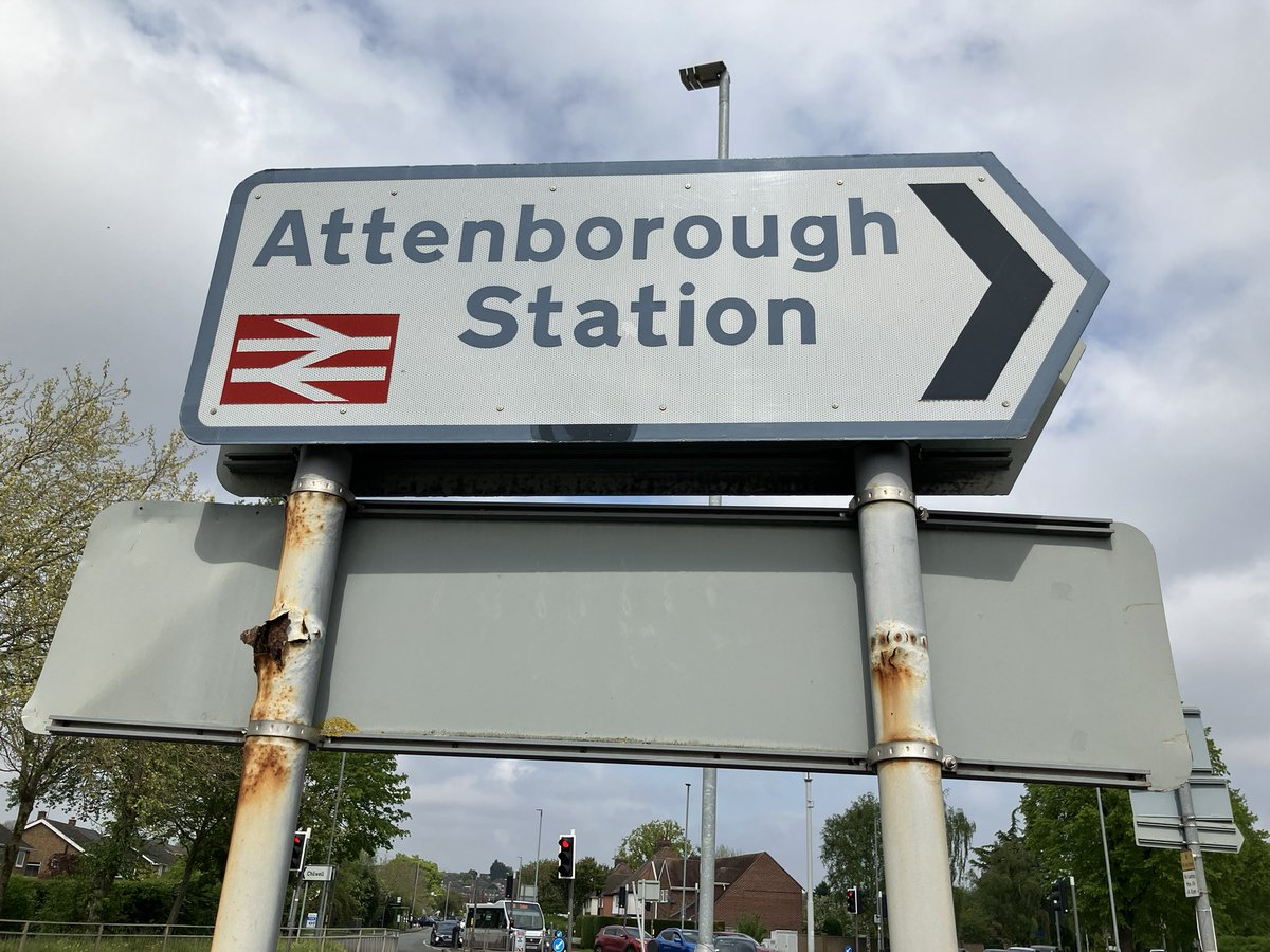 Splendid non-standard chevron sign (layout is arbitrary and rail symbol needs more breathing space in the red lozenge)