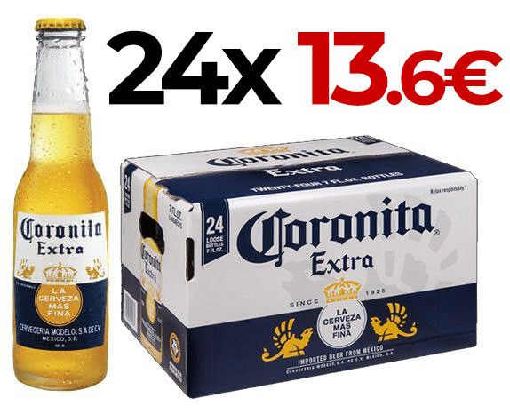 24 botellas cerveza Coronita 21cl / Corona extra ►13.6€ hasta las 23:59  ‍ 
➡️ notengosuelto.com/cerveza-corona…