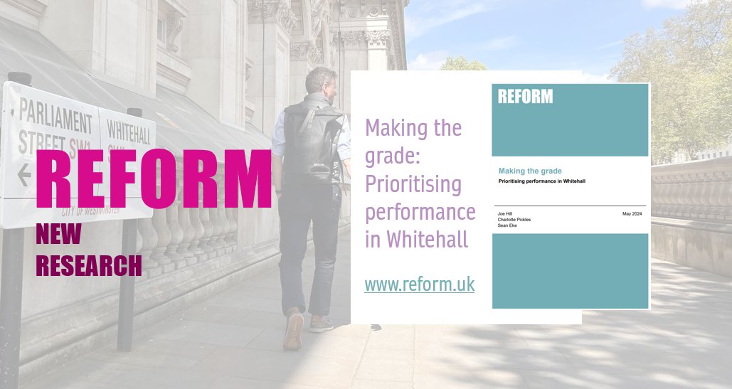 In case you missed it, today we've launched 'Making the grade'. Setting out recommendations to overhaul the way performance and talent are managed in Whitehall. Perfect for a post-lunch read 🍽️