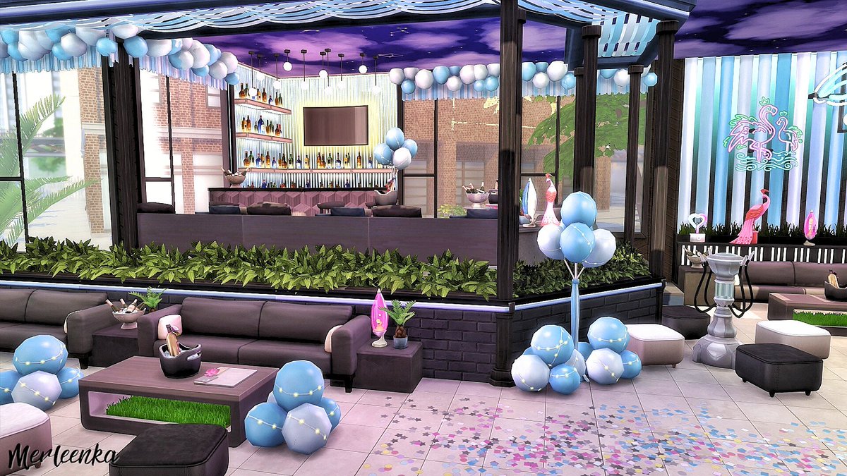 Merleenka's tweet photo. SAN MYSHUNO NIGHT CLUB 🎊💃

Let's get the party started! 🥳 🍾 

No CC
T.O.O.L. TwistedMexi

#thesims4 #ShowUsYourBuilds #sims4forrent #thesims #Sims #sims4build #partyessentials #sims4partyessentialskit #PartyEssentialsKit https://t.co/O8PFFh0Adj
