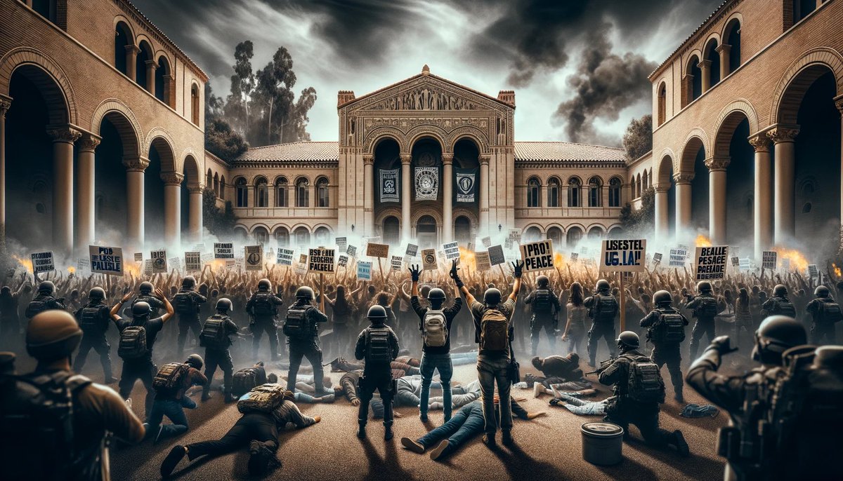 A peaceful UCLA protest turned violent when Zionists clashed with pro-Palestine demonstrators, leading to tear gas and violence. 

This is another false flag to show Zionists and Israel as victims. 

Are days of Solidarity in the United States of Israel a thing of the past?