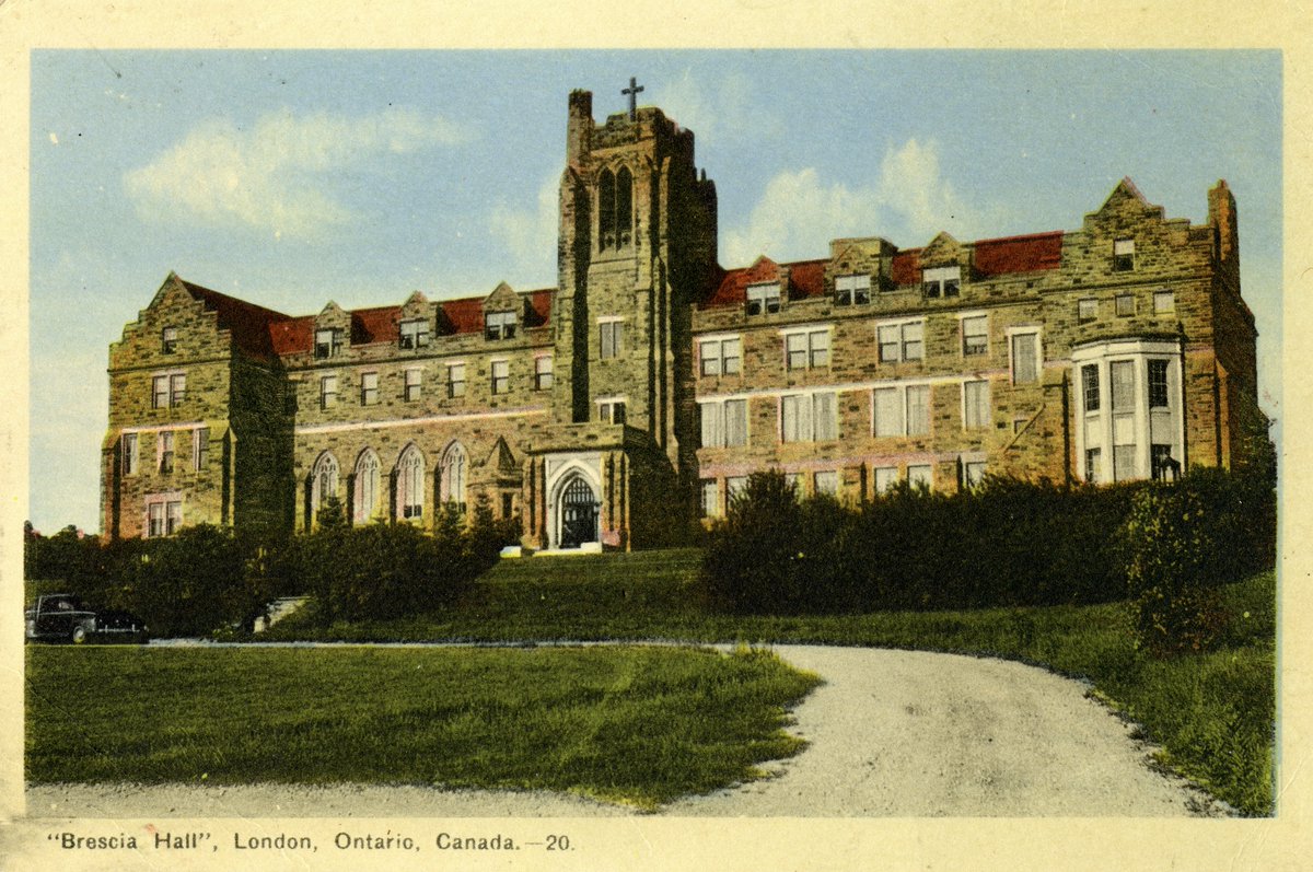 Brescia Hall c. 1920. From our Ontario Postcard Collection