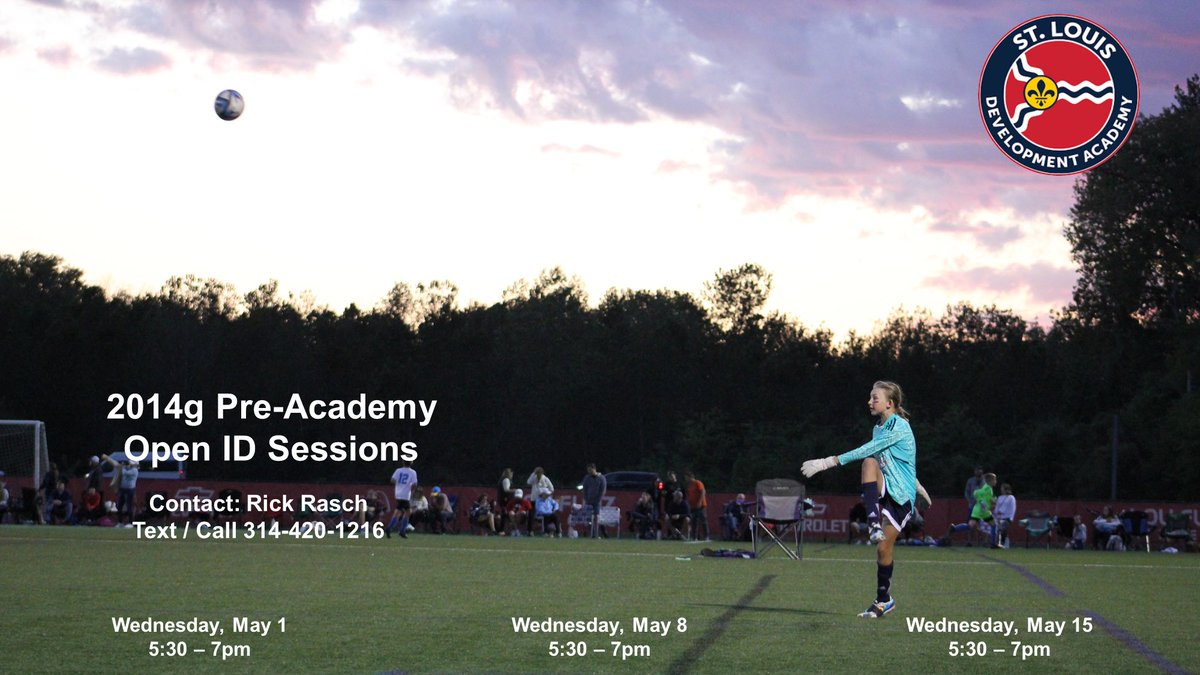 Open ID Session for STLDA's 2014 Girls Pre-Academy Team's today, May 1! If you know someone that might be interested, have them contact Coach Rick. Info on the image!