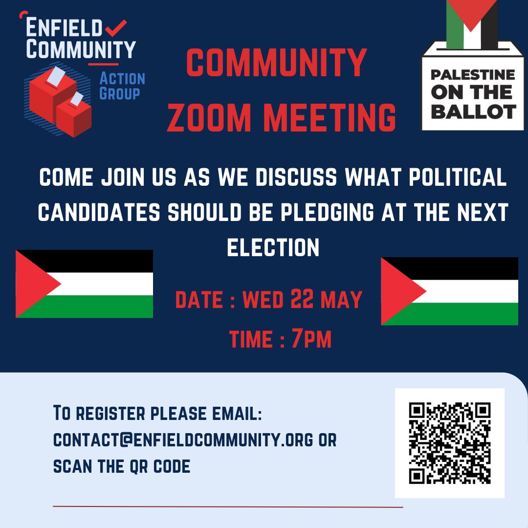 Join us and @PalestineBallot for an important discussion on issues we want our politicians to sign up to at the next General Election. All welcome.