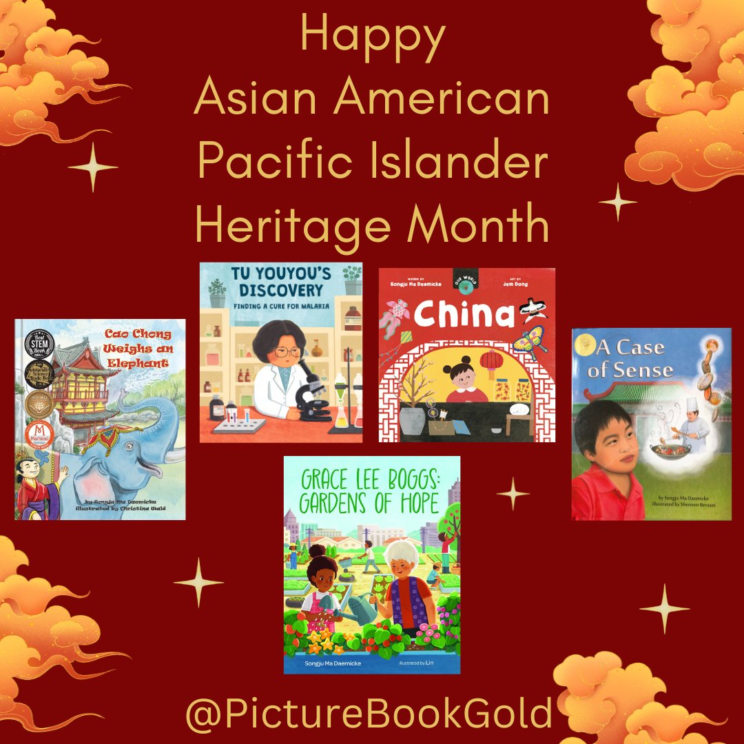 May is Asian American and Pacific Islander Heritage Month! Celebrate by exploring these amazing stories by @PictureBookGold author @SongjuDaemicke 🥳 #aapiheritagemonth @ArbordaleKids @albertwhitman @barefootbooks