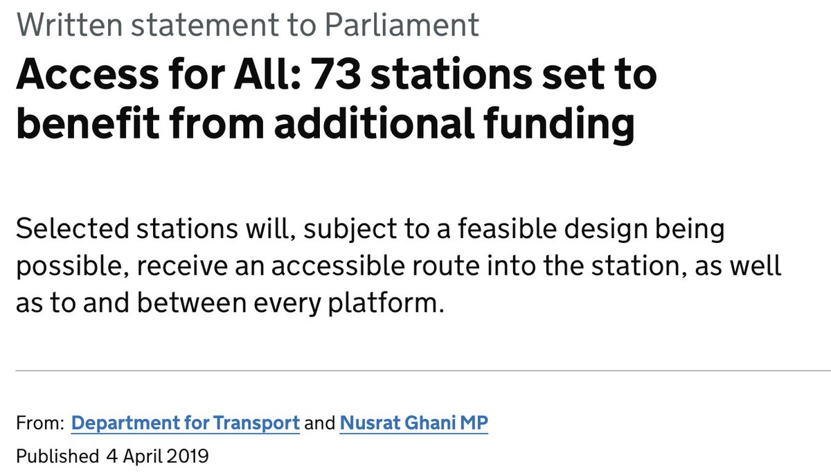 When it comes to inclusivity & accessibility organisations shout from the rooftops how important it is…really? So why r we still waiting for the #AccessforAll programme for CP7 from @transportgovuk - it should have been published by 1 April - can @HuwMerriman get it published?