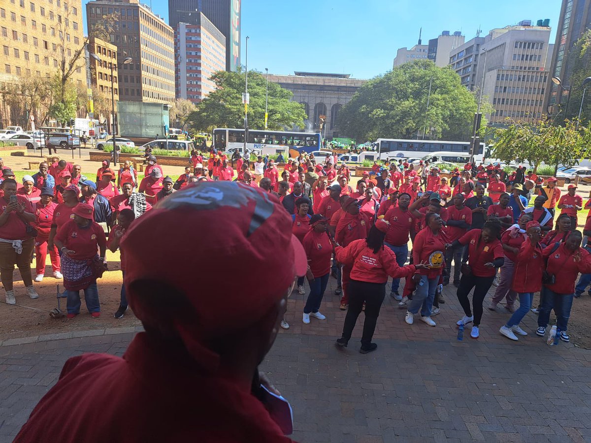 Mayday March at Beyers Naude Square, Johannesburg Gauteng. #MayDay2024 #workersrights #SAFTU #defendworkersright ✊🏾✊🏾