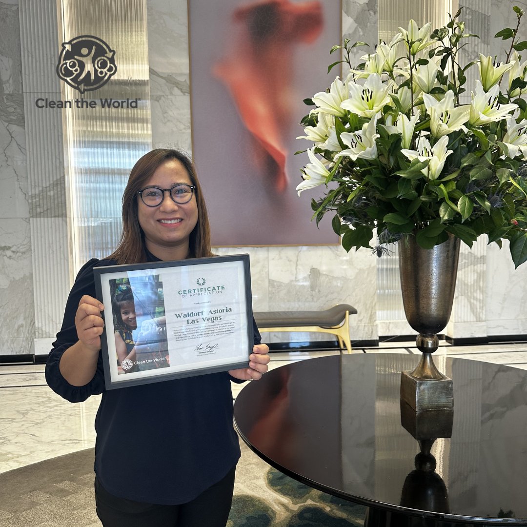 Congratulations to Waldorf Astoria Las Vegas for your amazing ESG achievements since joining Clean the World's Global Hospitality Recycling Program in 2018 and diverting 30K lbs/ 13 tonnes of waste from landfills! ♻️ hubs.ly/Q02vn-Qv0 #cleantheworld#maketheworldabetterplace
