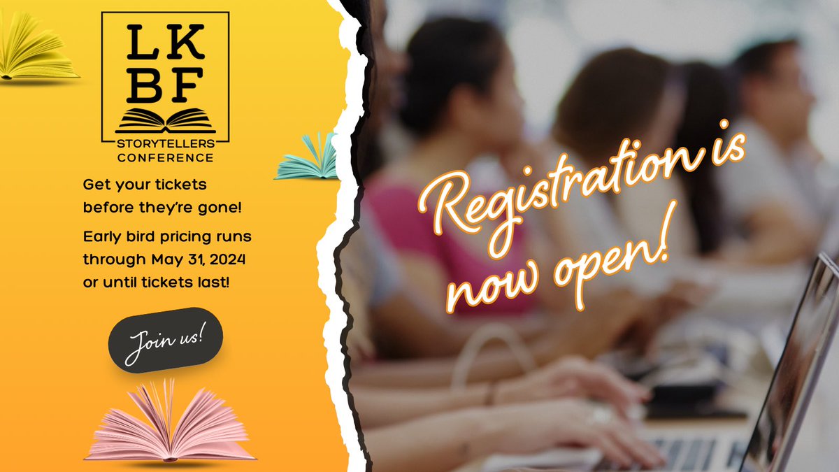 It’s official! Registration is open! Claim your spot and your add-ons before they’re gone! Early bird pricing ends May 31! 👉🏽latinxkidlitbookfestival.com/storytellers-c… The LKBF Storytellers Conference is for all self-identifying Latine/Latinx writers & illustrators.