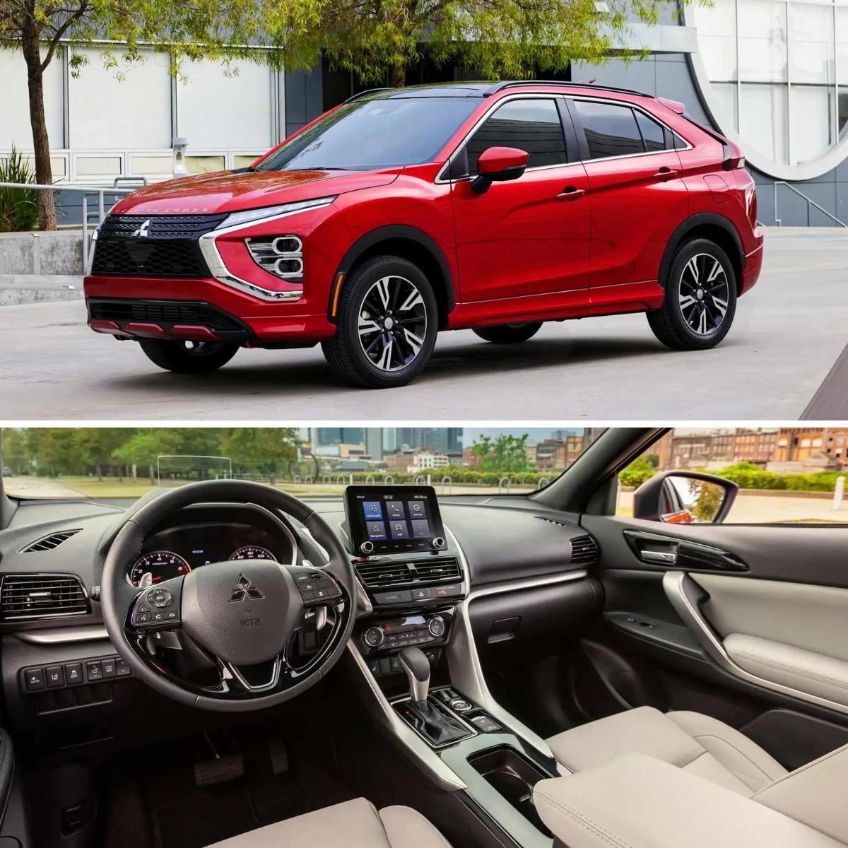 Why fit in when you can stand out? 👀 The 2024 #Mitsubishi #EclipseCross offers a bold look and a stunning interior. 😍 Visit our dealership today and drive away with style and confidence! 🚗🏁 #CarCrushWednesday