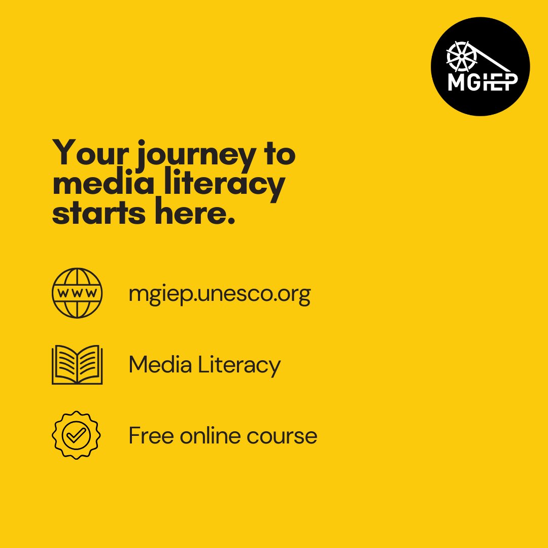 💡 Want to navigate media landscapes while mastering social and emotional intelligence? 💬 It's not just learning; it's a journey towards empowered, positive media engagement! 👉Register for the free online course now: mgiep.unesco.org/media-literacy #MediaLiteracy #UNESCOEducation