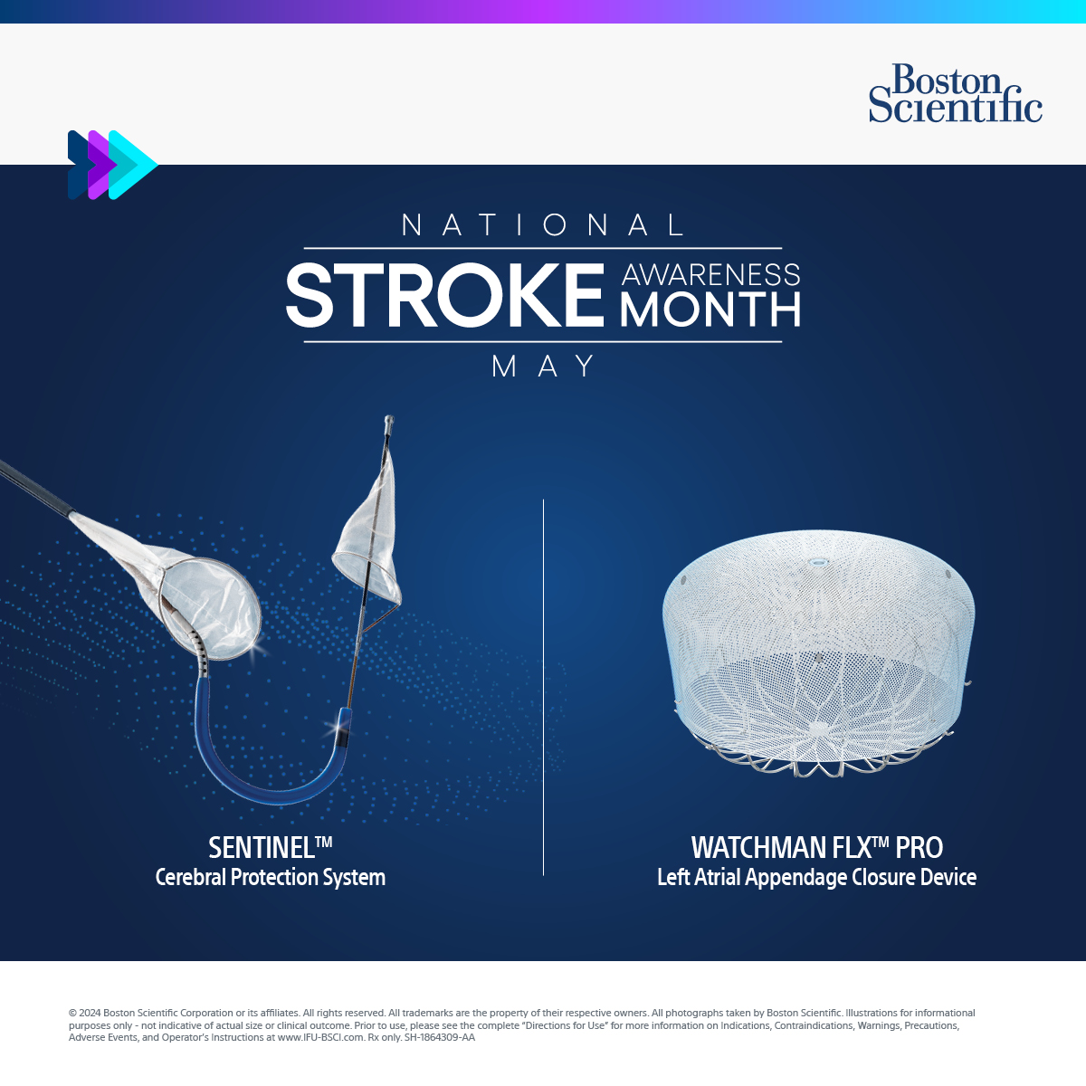 May is #StrokeAwarenessMonth. Did you know around 17 million people globally suffer a #stroke every year? We want to thank the healthcare professionals for their commitment to reducing the risk of stroke in both #TAVR and #LAAC patients diagnosed with aortic stenosis and #Afib.