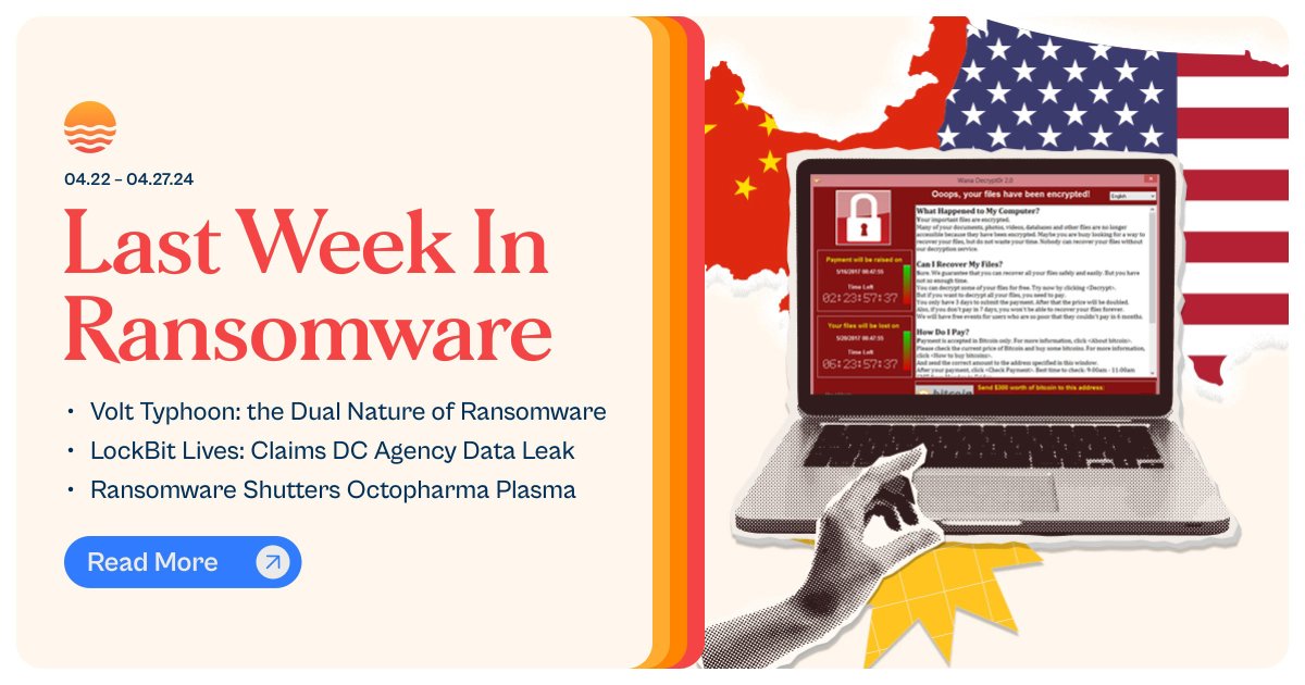 Last week in #ransomware #news we saw #VoltTyphoon highlight the dual nature of ransomware attacks, #LockBit alive and claiming DC agency data leak, and ransomware shutter #Octopharma operations...

halcyon.ai/blog/last-week…

#cybersecurity #infosec #security