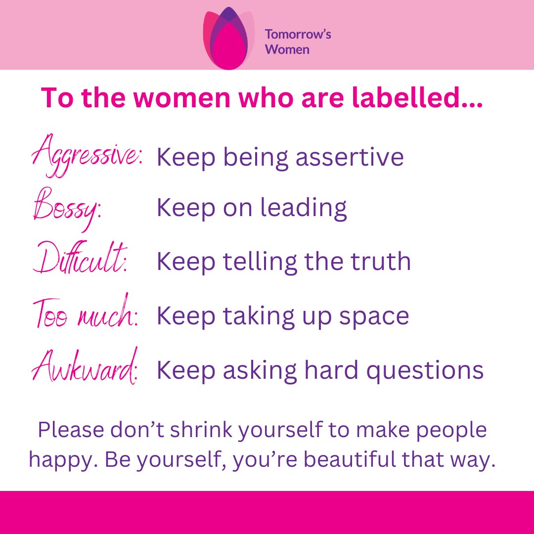 Always be yourself 💗 #tomorrowswomen #womensupportingwomen #supportforwomen Credit: Elizabeth Gilberth