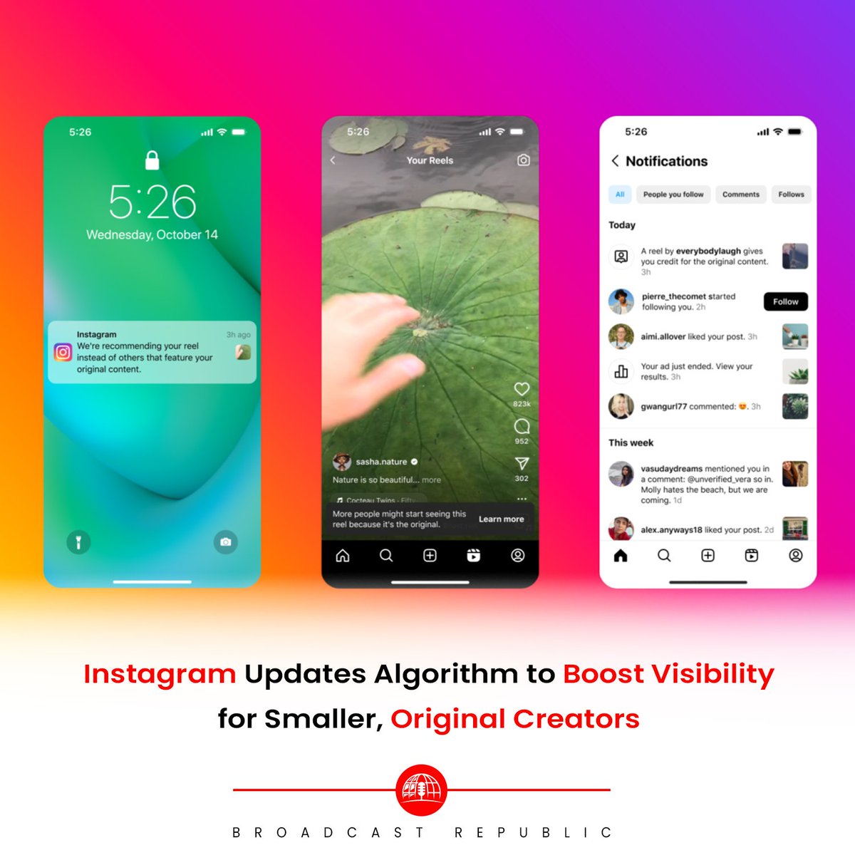 Instagram is rolling out changes to its algorithm to give more exposure to smaller, original creators.