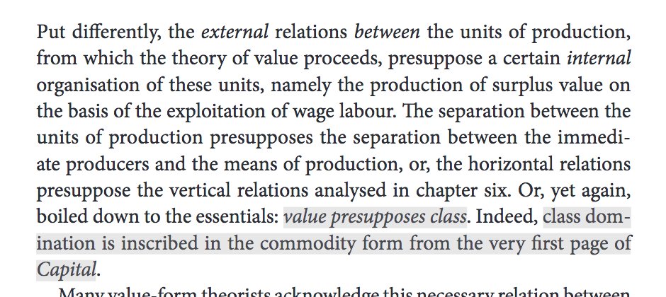 Unity-in-separation or, No Value without Class ‘The separation between the units of production presupposes the separation between the immediate producers & the means of production’ – @sorenmau, Mute Compulsion (2023), p. 204.