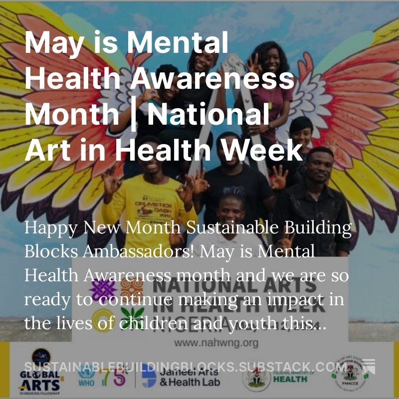 Happy New Month Sustainable Building Blocks Ambassadors!
Did you know that May is Mental Health Awareness Month ?

Use the link in our bio to read our new blog post our founder has something special to announce 😊💚

#Sustainablebuildingblocks #sustainabilityeducation #blogs