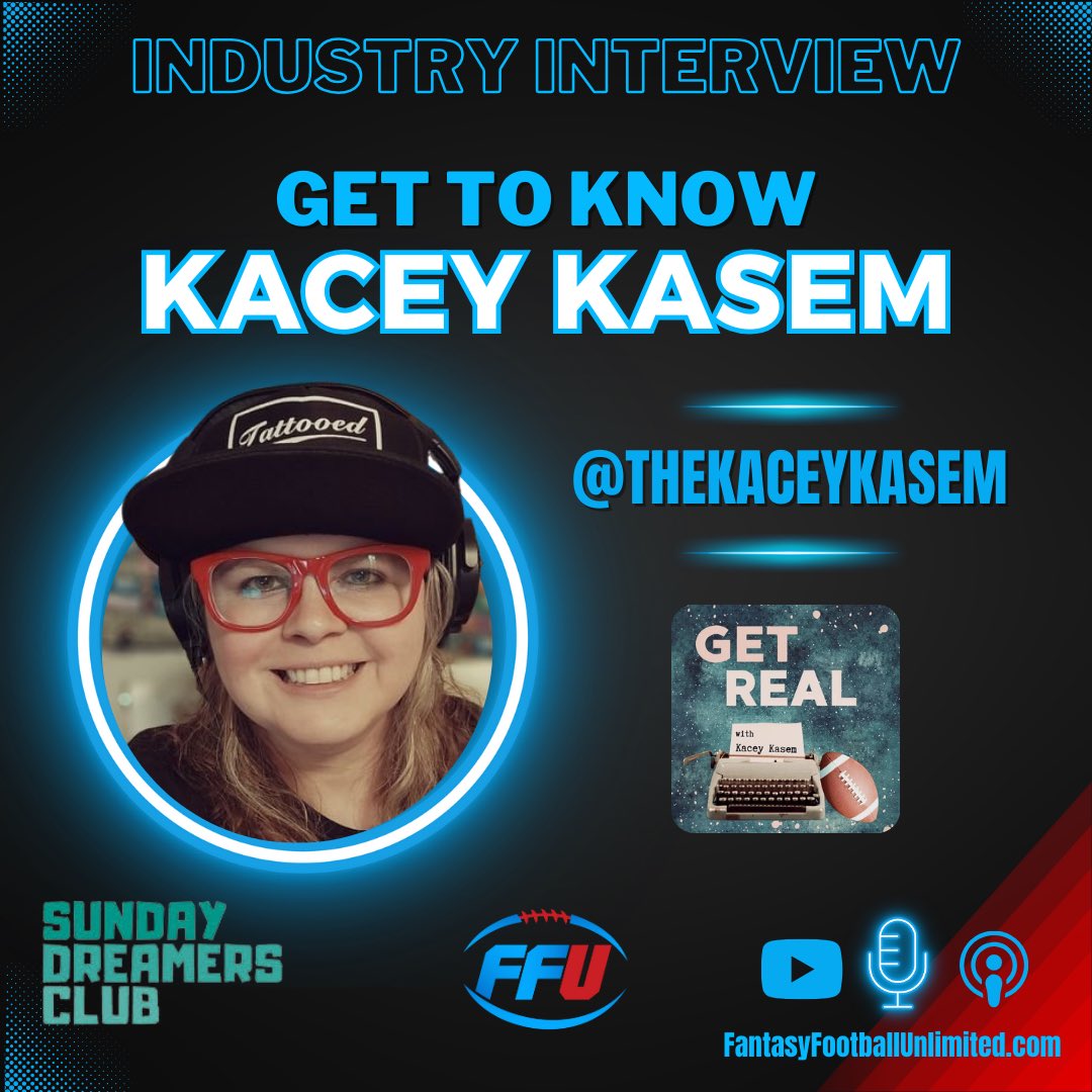 Get to know @thekaceykasem on the latest episode of the @FFUnlimited #podcast! Kacey’s love & passion for the #FantasyFootball community is off the charts! 📈 Her natural charm, wit, & authenticity shines through in everything she does. Learn about Kacey’s background, the…