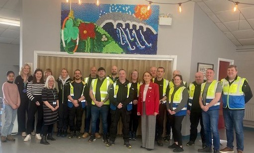 A very warm welcome to @Microsoftirl volunteers on site @Peamount_Health today who are partnering with Peamount for the completion of a Tranquility Room for patients, residents and staff. A sincere thank you for your support and contribution to this project.