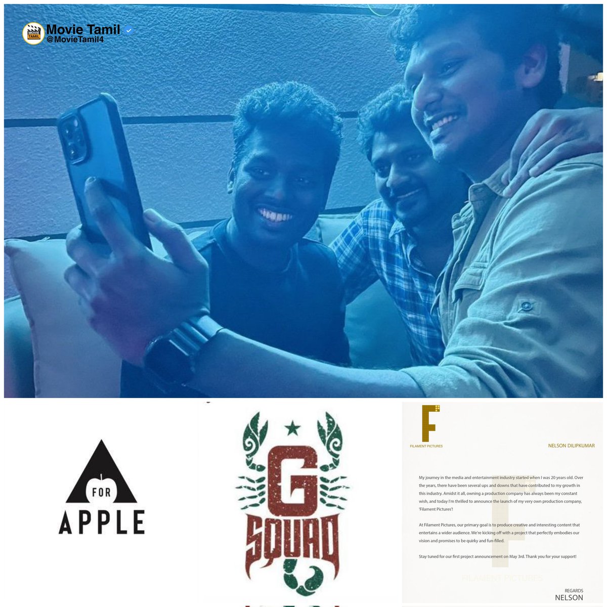 The three directors who directed subsequent films with Thalapathy Vijay later formed a production company

#Atlee - A For Apple
#LokeshKanagaraj - G Squad
#Nelson - Filament Pictures

#ThalapathyVijay #Thalapathy69 #Jailer2 #Coolie