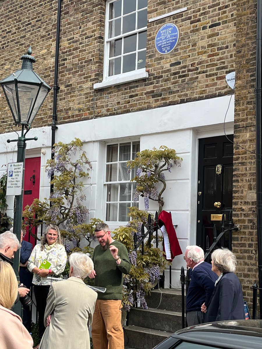 “Play and adventure: the best preparations for life.” Resonant words at the unveiling of the #blueplaque for Lady Allen of Hurtwood from her nephew Richard Gill (no relation). He’s second from the right in this photo.