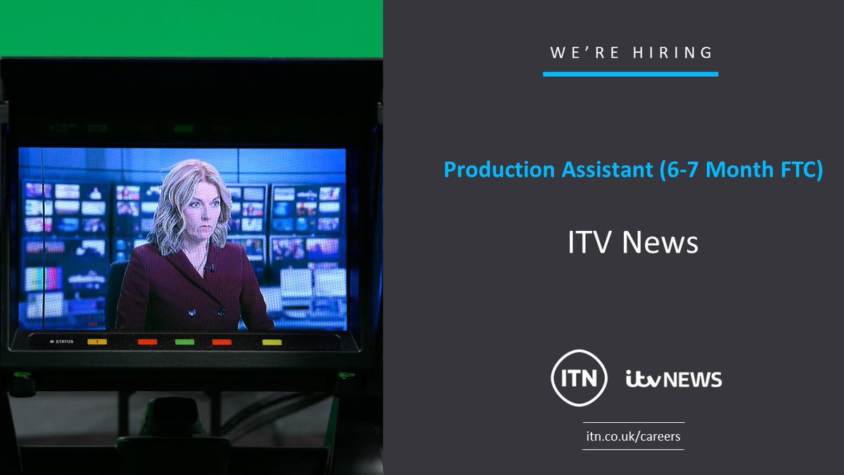 TV PRODUCTION ASSISTANTS is this you? “We have a really exciting opportunity within @ITVNews as a Production Assistant. This is a 6-7 month FTC. 

#ProductionAssistant #ITNCareers #Production #tvjobs #lovingyourwork 

Apply:
bit.ly/3Wmnt2k”