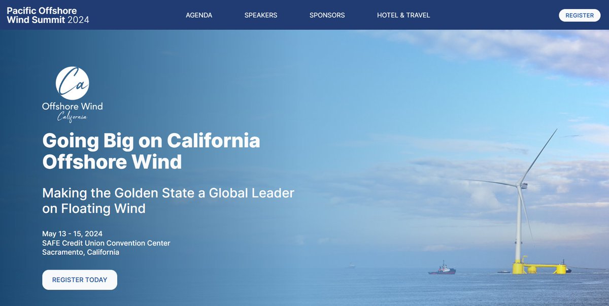 zurl.co/GKpS Don't miss this event Pacific Offshore Wind Summit | May 13 -15 (Sacramento, CA) #offshorewind #localcontent