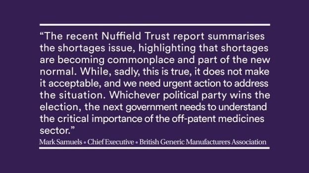 Following @NuffieldTrust's recent report on the future for health after Brexit, read BGMA CEO @MarkSamuelsUK's guest blog on medicines shortages and the policy vacuum that threatens future #NHS savings: lnkd.in/e2G-Ap4b
