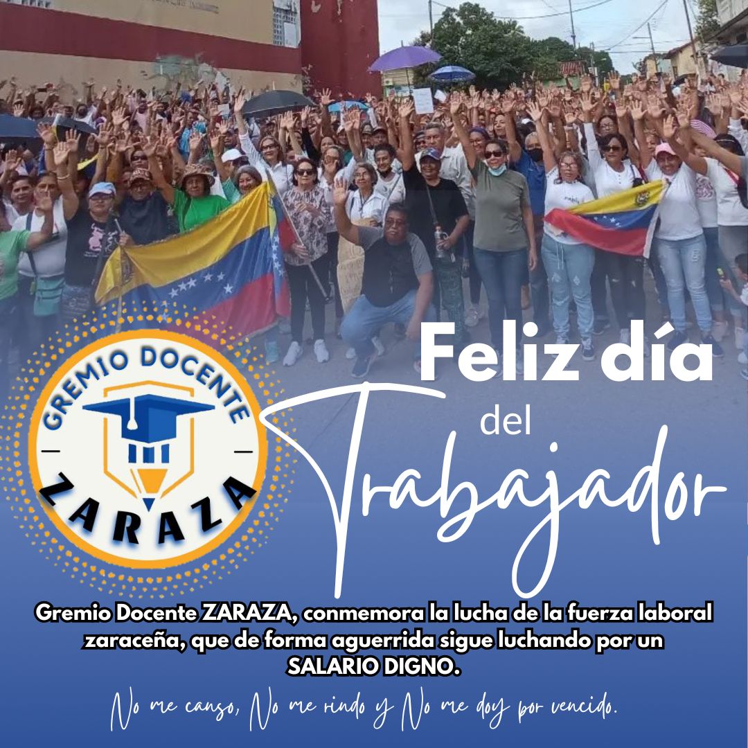 Hoy #1Mayo2024 conmemoramos la lucha del magisterio, la fuerza con la cual alza la voz en contra de las injusticias, a TÍ LUCHADOR AGUERRIDO, nuestro mayor reconocimiento.

Feliz #DiaDelTrabajador 

#SalariosDignoYa
#ContratoYA