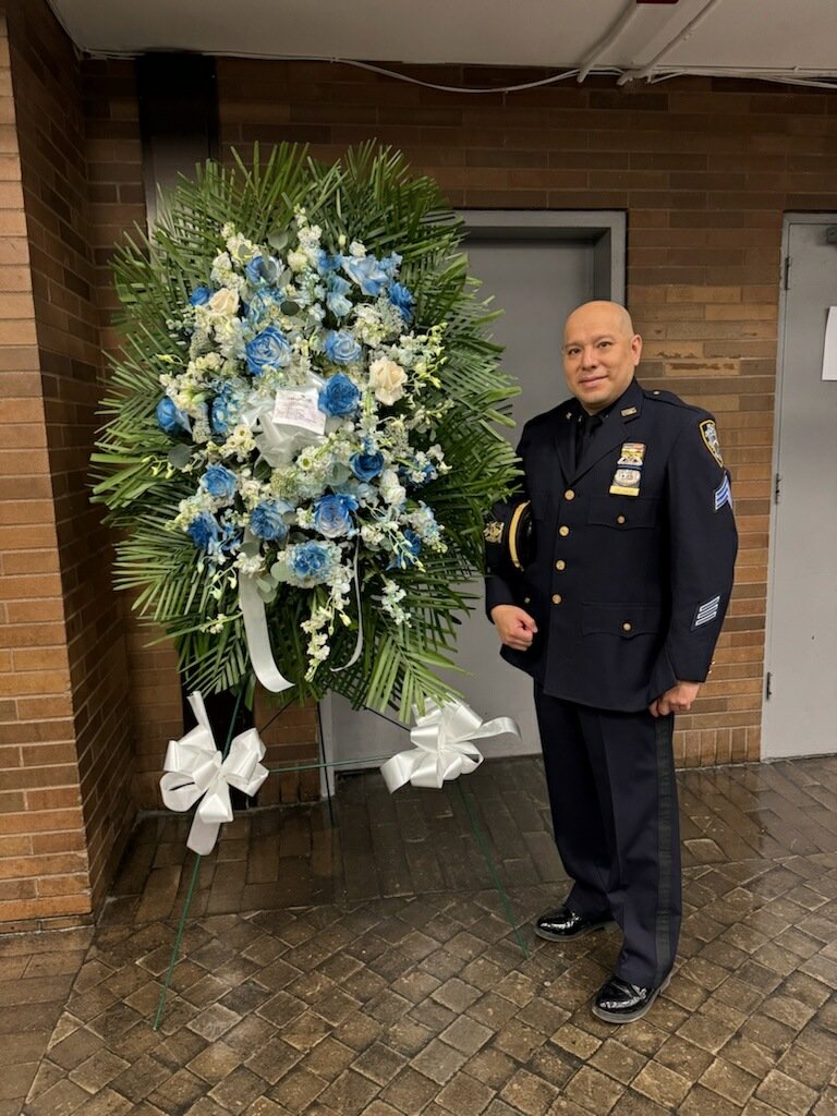 Co-Founder Carlos Delgado takes part this morning in the annual laying of the wreaths in the Hallway of Heroes Memorial Ceremony.