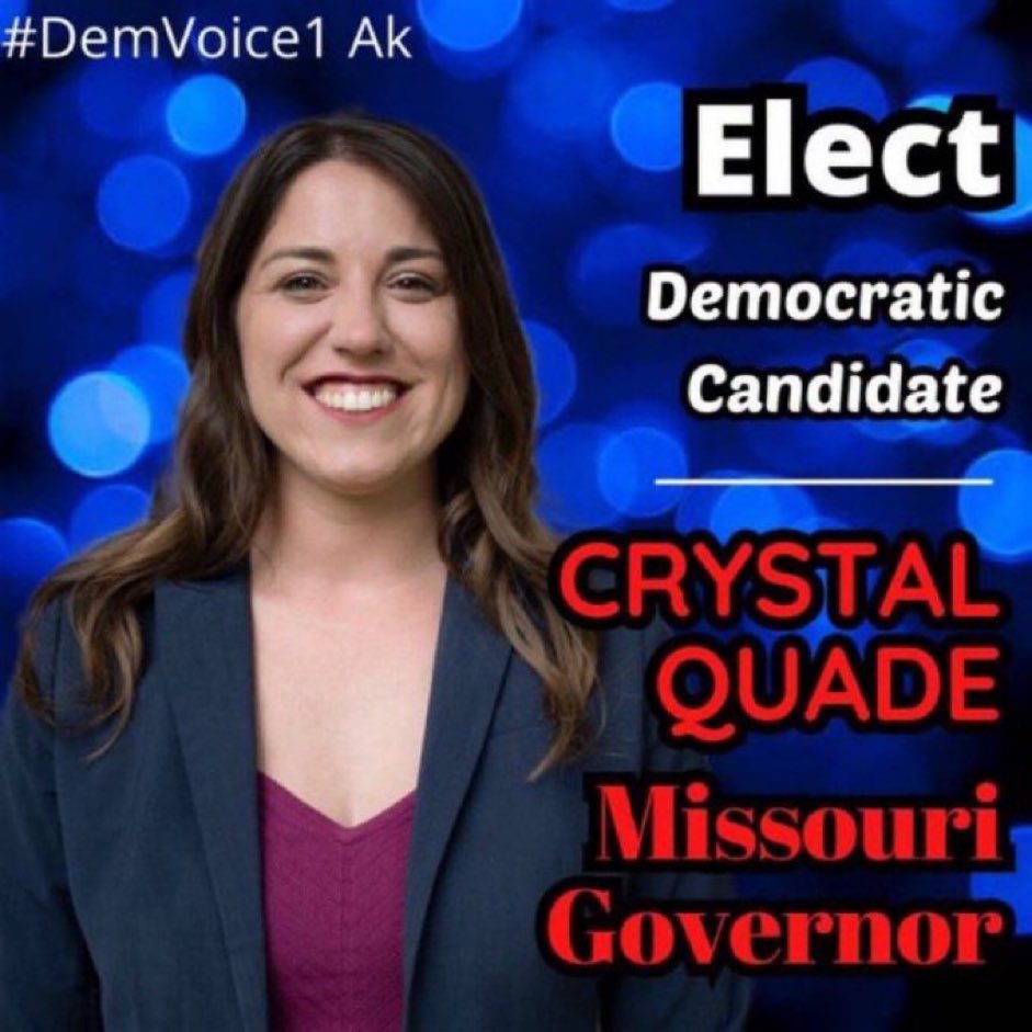 #DemVoice1 #USDemocracy Missouri voters, Crystal Quade @crystal_quade is already leading our most important fights in the State House: *Restore abortion rights *Standing up to the biggest corporate special interests *Stopping China and Russia from buying up our farmland and…