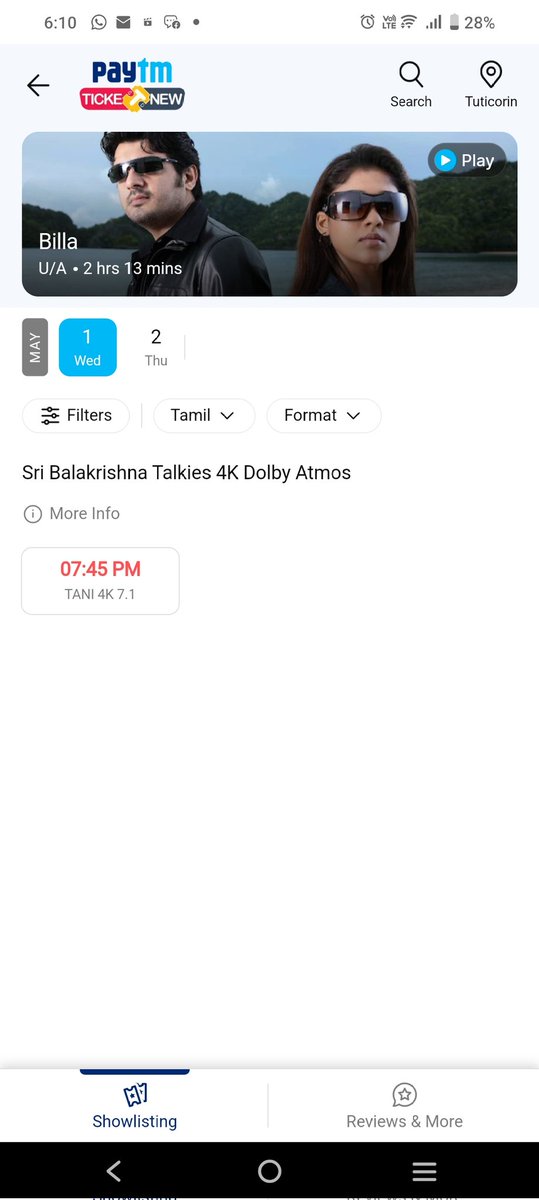 Today nyt show booking update 
#Dheena #Billa
#Thoothukudi #tirunelveli sold out 
@SBKTalkies
@GrandeMultiplex @RamCinemas
