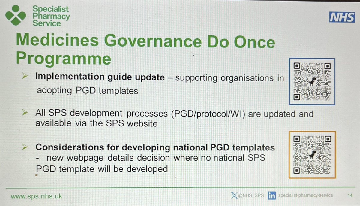 Aileen (Parke) O’Hare💊 (@parkeaileen) on Twitter photo Great <a href="/NHS_SPS/">NHS Specialist Pharmacy Service</a> session on #PGDs with QR codes to help you navigate to relevant resources & PGD templates
🟢Medicines Mechanisms
🟠Governance
🔵Understanding Unlicensed medicines.
Lovely to see <a href="/reynoldsk/">Kieran Reynolds</a> & <a href="/JenniferFlatman/">Jen</a> showcasing how to navigate the <a href="/NHS_SPS/">NHS Specialist Pharmacy Service</a> website 😄👏🏻 Great <a href="/NHS_SPS/">NHS Specialist Pharmacy Service</a> session on #PGDs with QR codes to help you navigate to relevant resources & PGD templates
🟢Medicines Mechanisms
🟠Governance
🔵Understanding Unlicensed medicines.
Lovely to see <a href="/reynoldsk/">Kieran Reynolds</a> & <a href="/JenniferFlatman/">Jen</a> showcasing how to navigate the <a href="/NHS_SPS/">NHS Specialist Pharmacy Service</a> website 😄👏🏻