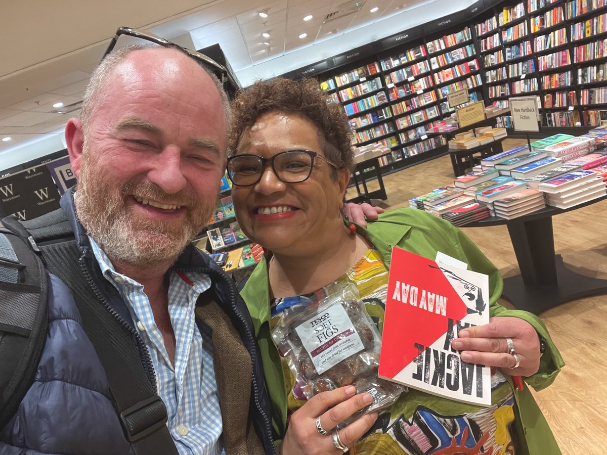 Magical night that not even the rain could dampen. Huge thanks to @pandaemoniumnow @Waterstones262, the warm audience & to @JonCraig_Photos for buying @JackieKayPoet some figs 🤣#YouHadToBeThere. V special gig on the #MayDay tour; sad honour to have been @bristoldeas' last ❤️💔🌹