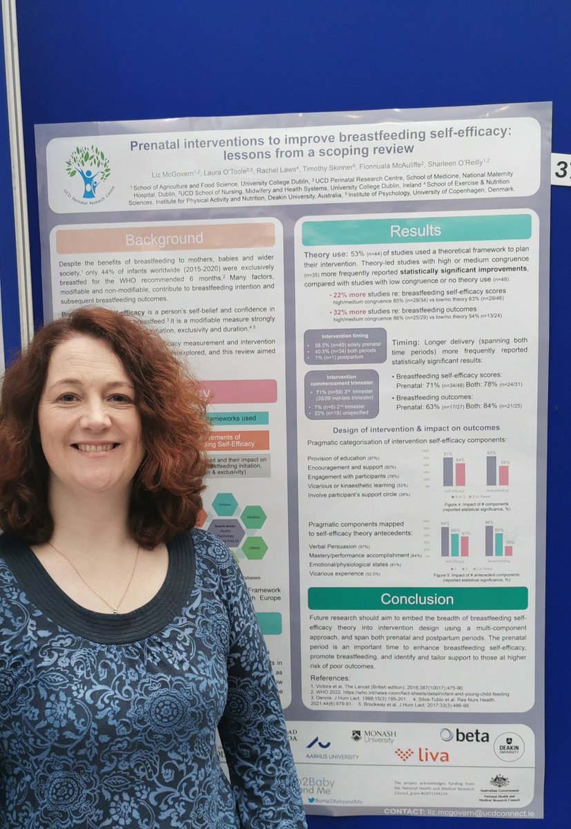 Flying the flag for breastfeeding at UCD Graduate Research symposium - Sophie's work on cardio metabolic health in 9-11 yr olds from ROLO study and my poster on self-efficacy interventions @bump2babyandme @_TheNMH @UCDPerinatal @sophie_callanan @UCD_Research #breastfeeding