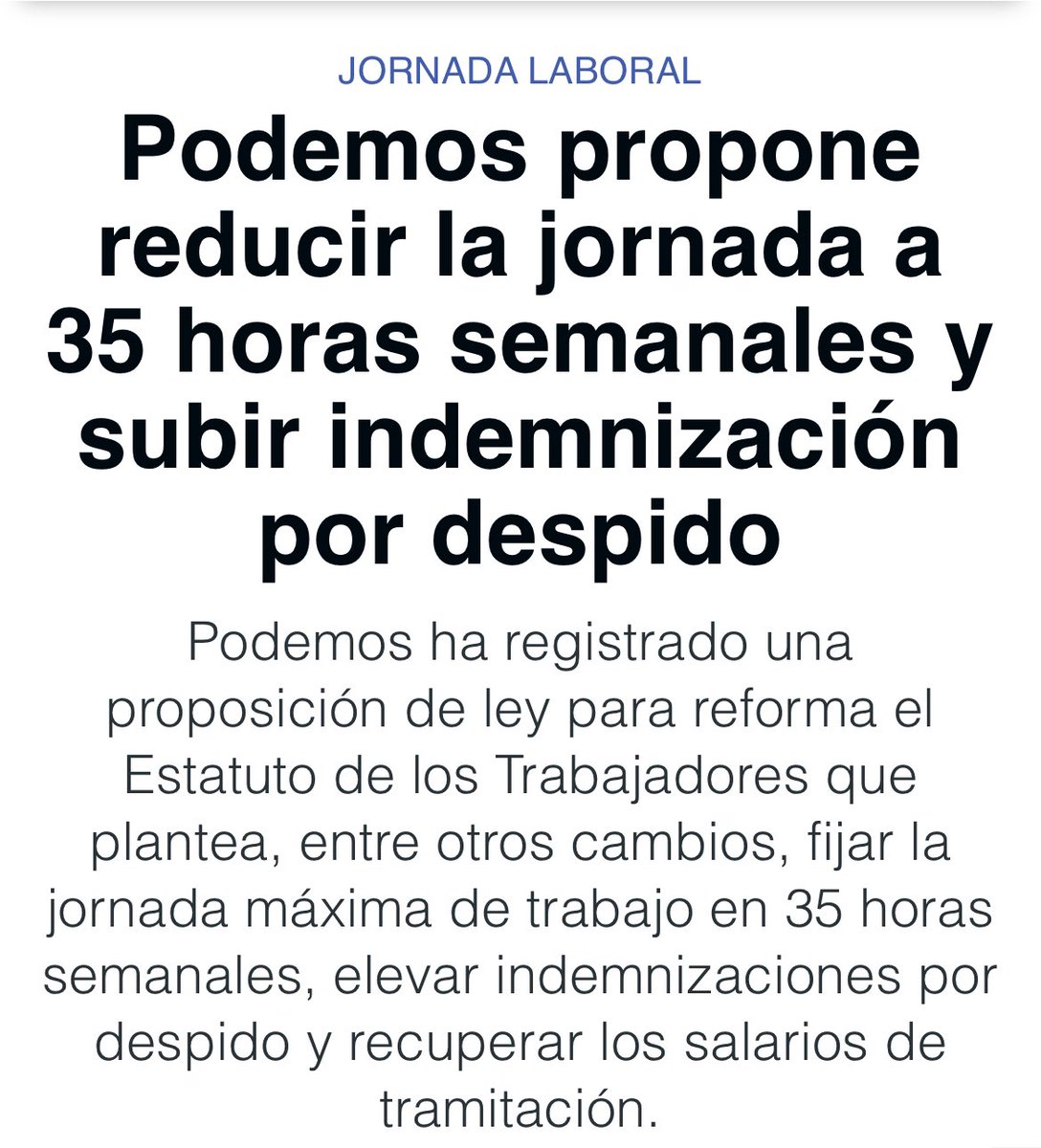 Espero que los telediarios no censuren que Podemos ha presentado una reforma del estatuto de los/las trabajadoras con todas las reivindicaciones del #1DeMayo que se quedaron fuera de la reforma laboral Mientras, Yolanda Díaz continúa eternos 'procesos s de escucha' sin hacer nada