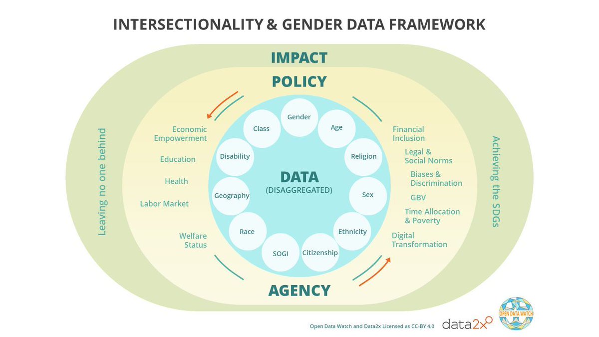 1️⃣ Data production & use 2️⃣ Data agency 3️⃣ Linkages to policy monitoring 4️⃣ Impact & monitoring These are the FOUR dimensions of intersectionality in development data. Read more in our brief with @Data2X, authored by @ShaidaBadiee and @mayrabuvinic: buff.ly/3JByMMq
