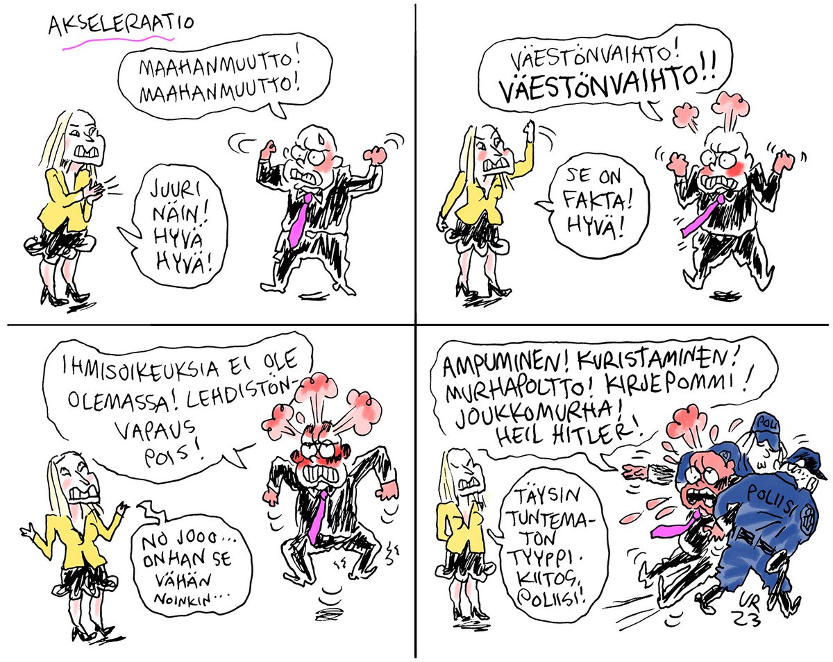 @persut @persut ruokkivat kulttuuria jossa väkivalta ja sillä uhkaaminen on osa normaalia puoluetoimintaa! @PetteriOrpo:n oikeistohallitus hyväksyy persujen vihapuheen ja rasismien vaikenemalla siitä, @anna_maja, @adleande, @SariEssayah ja @pjostman! @hblwebb @MaasTul @Kepari_toimitus