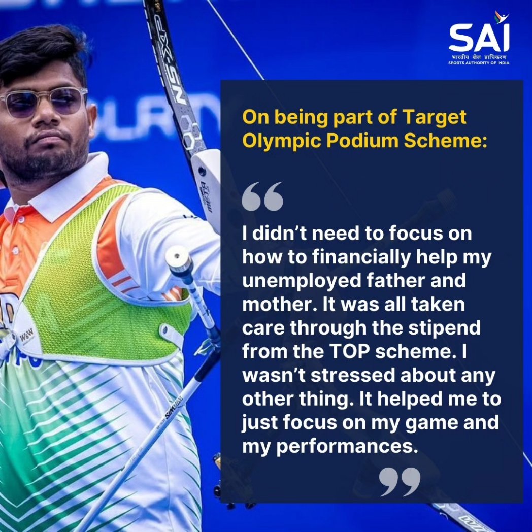 Golden accomplishment 🇮🇳🥇

The Indian men’s recurve team of Dhiraj Bommadevara, Tarundeep Rai and Pravin Jadhav claimed the Gold Medal at the #Archery World Cup Stage after 14 years! 🏹

Here's our #TOPScheme athlete Dhiraj reflecting on the massive accomplishment in Shanghai