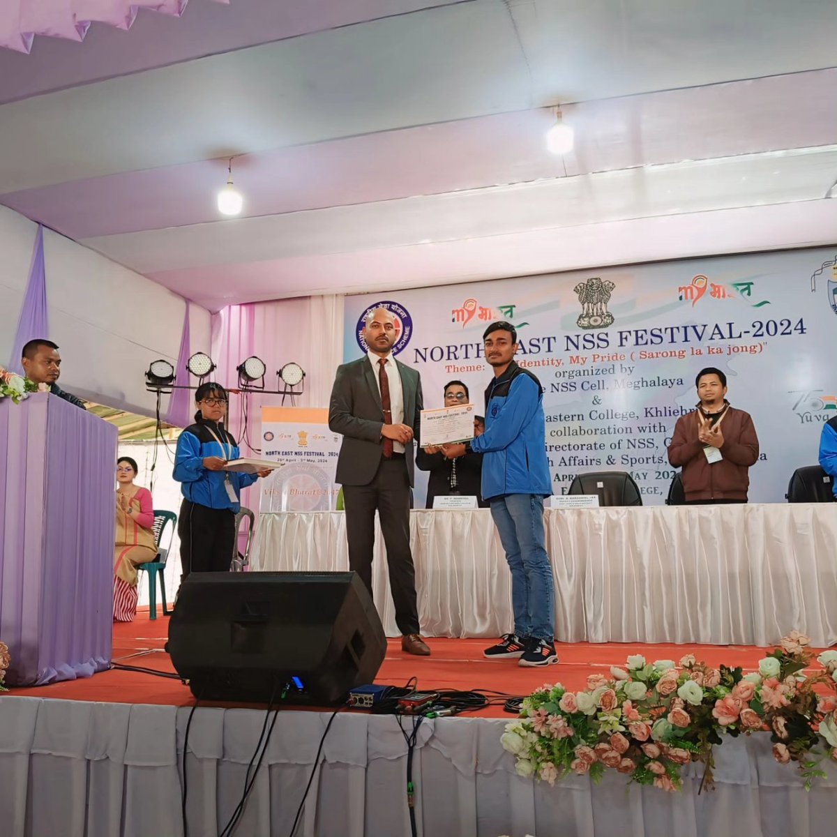 Samadkhan8147's tweet photo. Got Second Position in Yuva Samvad on India@2024 through the PANCH PRAN Given by HPM Modiji, representing my University Kumar Bhaskar Varma Sanskrit and Ancient Studies University at North East NSS Festival organised by State NSS CELL Meghalaya and Jaintia Eastern College. https://t.co/g1RyvFu0hm